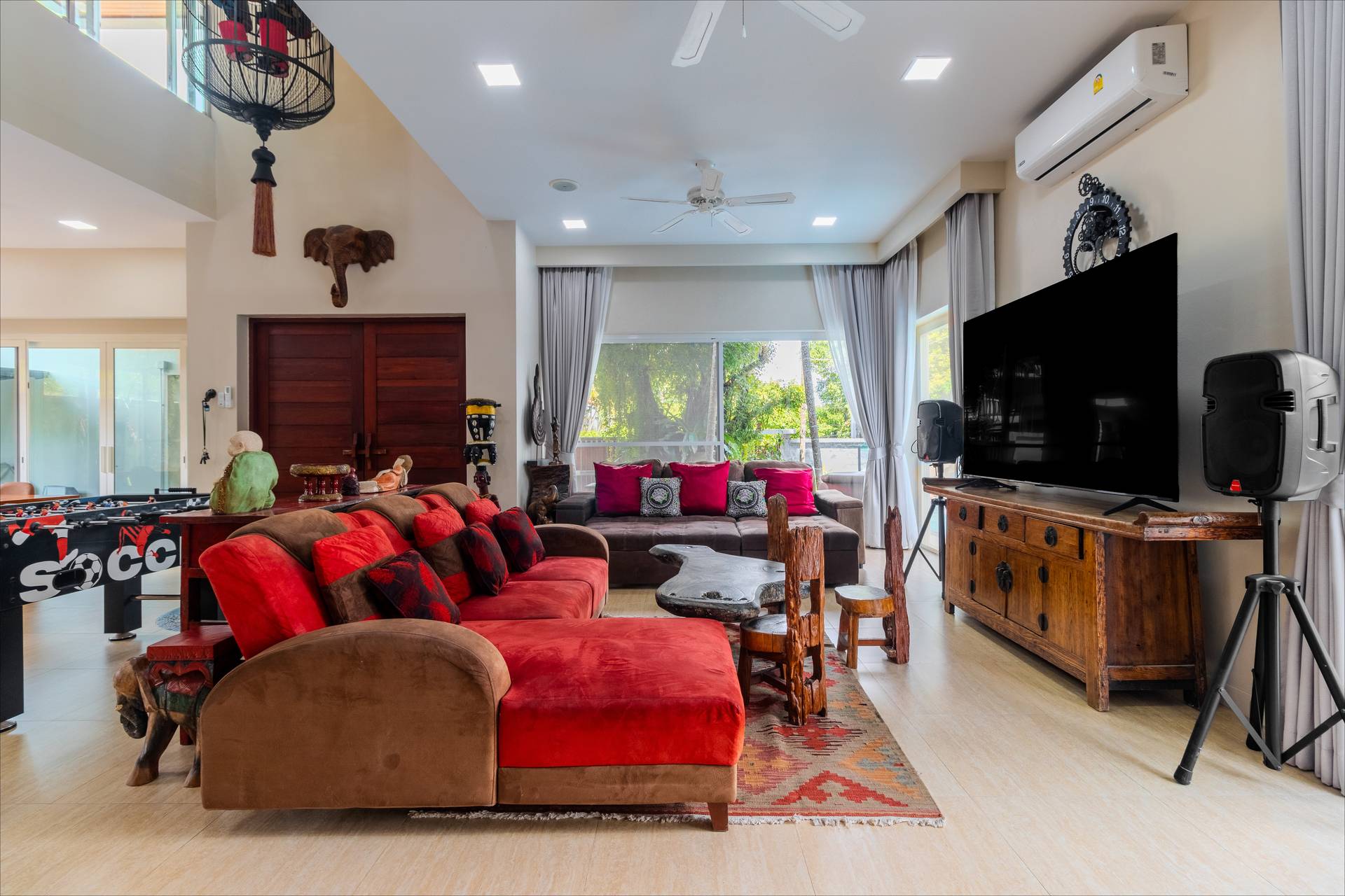 Lounge area with plush sofas for group hangouts