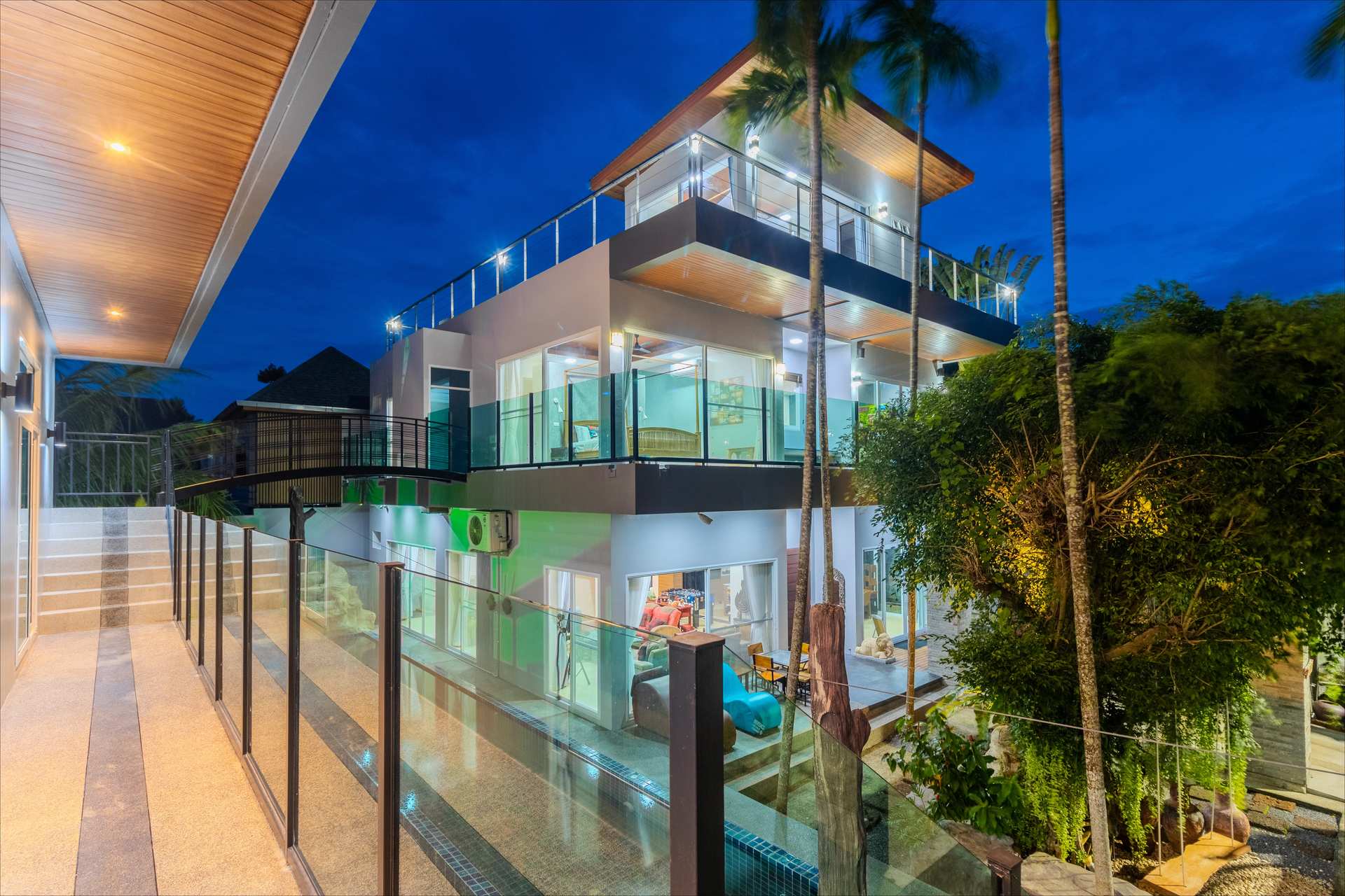 Grand exterior view of the 10-bedroom luxury group villa in Rawai Phuket