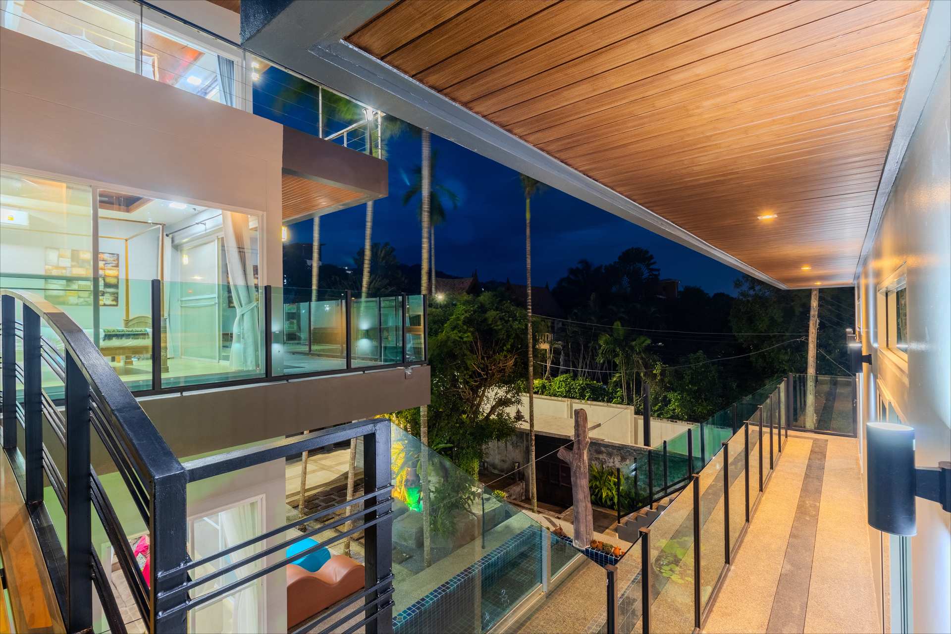 Ping pong and outdoor bar with pool views