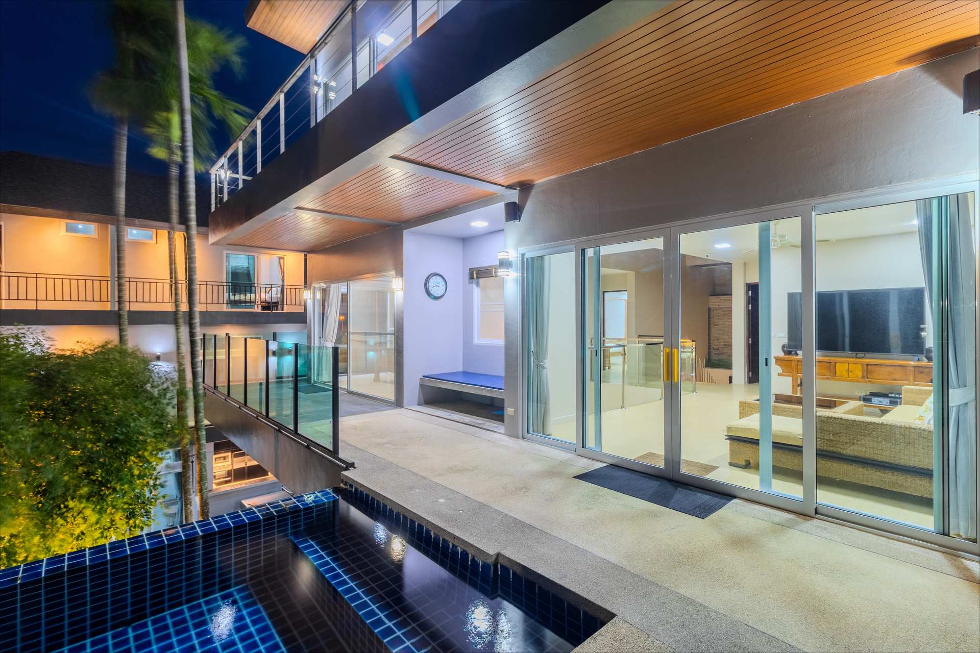 Outdoor covered terrace and social area perfect for group dining and conversation